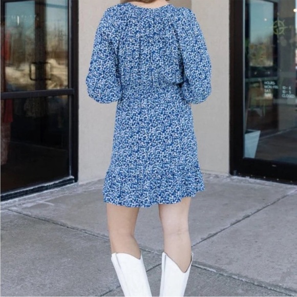 Rails Eliza Mini Dress Blue Floral Chrysanthemum Button New Size Small - Picture 3 of 11